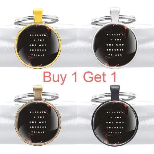 Buy 1 Get 1 Bible Verse 'there Is a Crown in Heaven, Just Endure the Trials of the Earth 'charm Key Chains