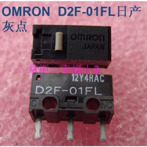 10pcs/lot 100% Original Made In Japan Omron Mouse Micro Switch D2F-01FL Mouse Button Gray Dot Lifetime 10 Millions Times 0.74N