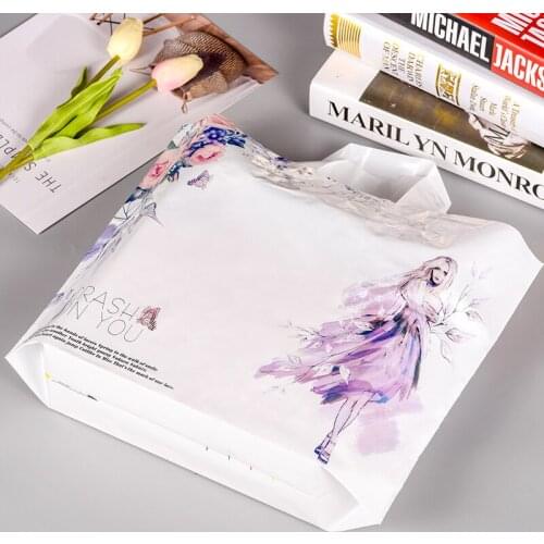Fashion Girl Plastic Shopping Bags With Handle New Wedding Plastic Jewelry Gift Packaging Bags Handle