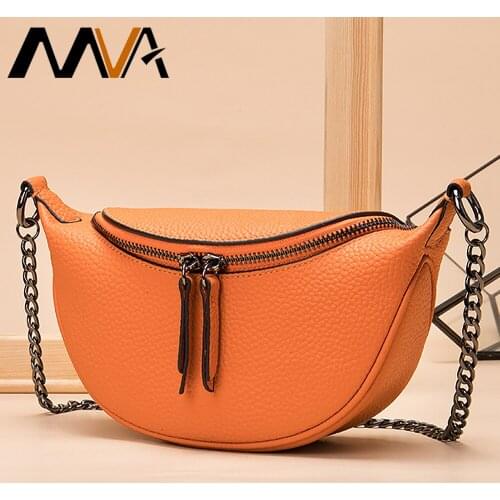 MVA Womens Shoulder Bags Fashion Women Crossbody Bag Leather Small Chest Pack Travel Messenger Bags For Women Handbag Tote 8013