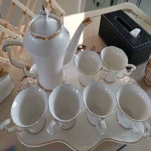 European Bone Porcelain Coffee Cup Set Domestic Porcelain Living Room British Afternoon Teaware Teapot Cup Wedding Gift