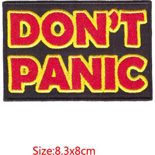Letter patches for clothing Slogan DON'T PANIC Badge Embroidery applique blossom DIY Accessory Sewing Supplies