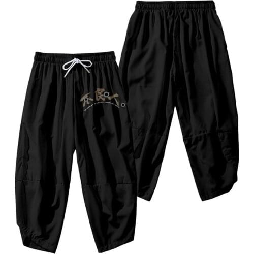 2021 New Fashion Hip Hop Black Print Sweatpants Mens Joggers Harem Pants Multi-pocket Jogger Pants