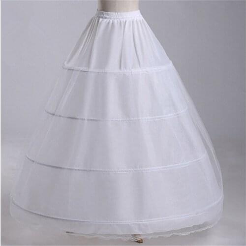 New Wholesale Wide 4 Hoops 1 Layer Tulle Petticoat For Ball Gown Crinoline Underskirt Wedding Accessories Jupon Mariage