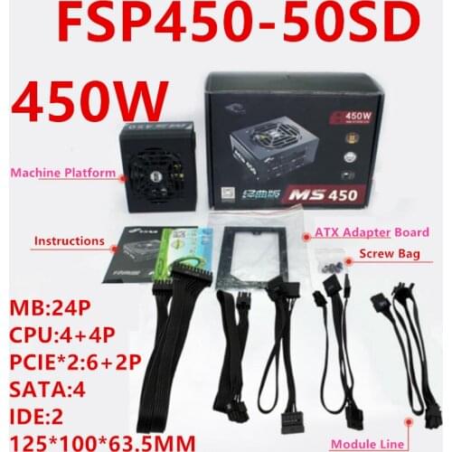 New Original PSU For FSP Classic Version MS 450 SFX 80PLUS Bronze Module Silent Small Power Supply 450W Power Supply FSP450-50SD