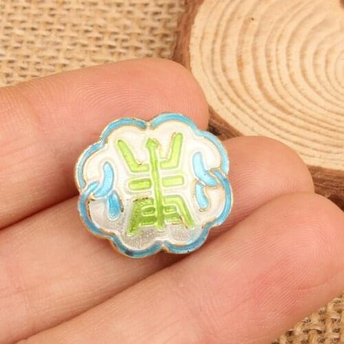 Cloisonne Enamel Colorful Petal Shape Beaded Chinese style DIY Jewelry Making Charms Pendant Earrings Bracelets Accessories