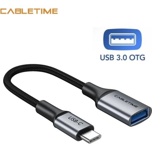 Cabletime USB C OTG Cable Type C Male To USB 3.0 Female Adapter Fast Charge Cable 5GBPS Transmission For Xiaomi Mix3 Huawei N424