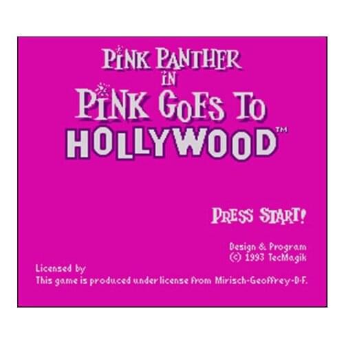 Pink Panther in Pink Goes to Hollywood NTSC Version 16 Bit 46 Pin Big Gray Game Card For USA Game Players
