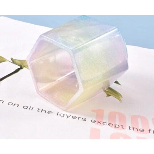 Crystal Epoxy Resin Mold Hexagon Pen Holder Silicone Mould DIY Container Tool R7RF