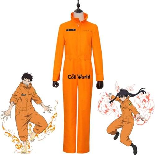 Fire Force Tamaki Kotatsu Shinra Kusakabe Takehisa Hinawa Maki Ose Jumpsuit Uniform Outfit Anime Customize Cosplay Costumes