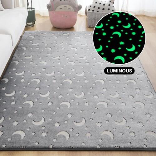 Thick Carpet for Living Room Luminous Plush Rug Children Bed Room Fluffy Floor Carpets Bedside Home Decor Rugs Sofa Velvet Mat