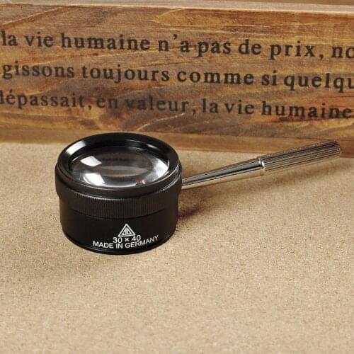 Hight Quality 30X 40mm Portable Handheld Jewelry Magnifying Opticals Glass For Watch Repair Tool Handle Loup Magnifier