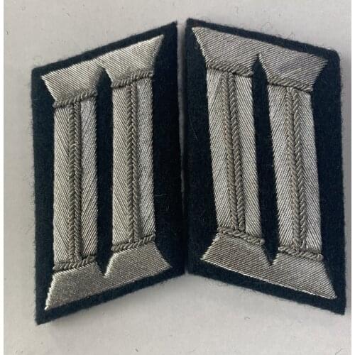 Military WW2 PAIR OF WWII German Heer Pioneer (combat engineers) Officer Collar Tabs High quality metal wire