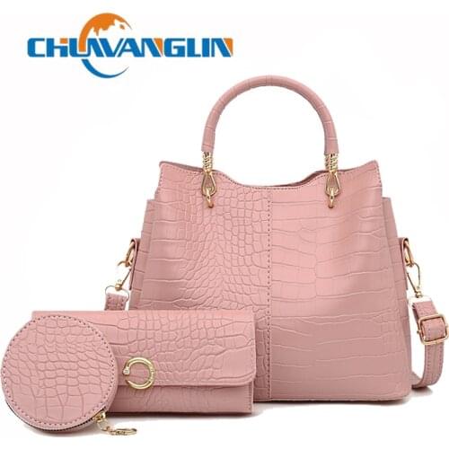 Chuwanglin High Quality 3-piece Set Composite Bag Leather Women Handbag Ladies Fashion Shoulder Crossbody Bag 7231011