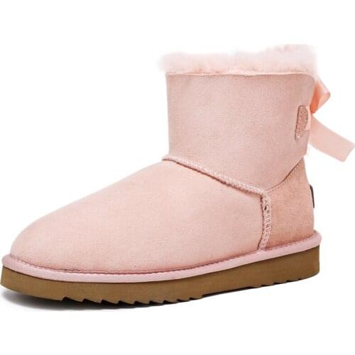 Wogq ladies snow boots fashion leather snow boots large size wool fur rabbit hair stitching boots 2020 new womens boots