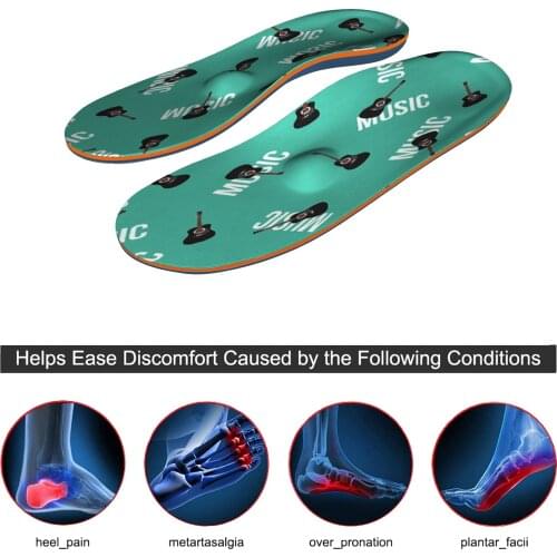 Green High Arch Support Memory Foam Thick EVA-Orthotic Insoles For Foot Pain Plantar Fasciitis for Women and Men Shoe Insoles