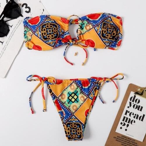National Style Women Bikini Set Fashion 2021 Summer New Two Piece Swimsuit Seperate Swimwear Bathing Suit