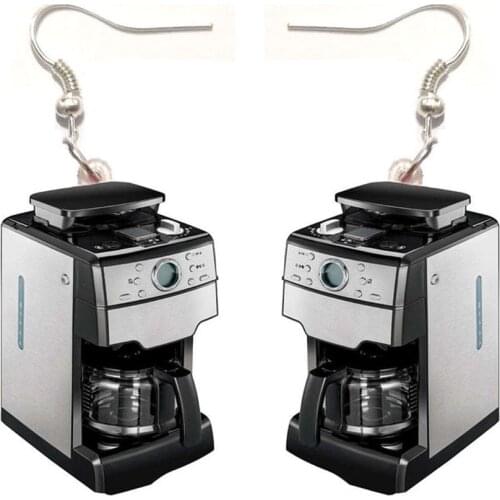 1 Pair Coffee Machine Acrylic Earrings Womens Jewelry Gifts for Women Fashion Style Stainless Steel Earring Cute Earrings Unisex