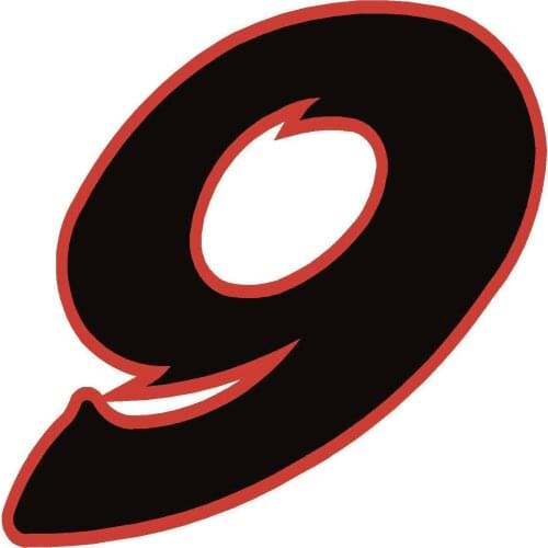 12.7cm Race Numbers Style 2 Black / Orange vinyl sticker for motorcycle