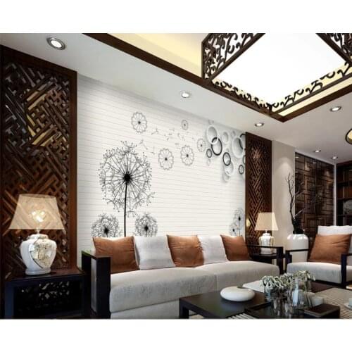3D Wallpaper Modern minimalist dandelion circle 3D stereo TV background wall Custom 3d Mural Wallpaper