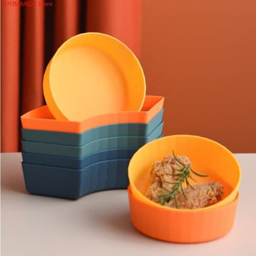 4pcs Set Household Plastic Bone Spit Plate Small Plate Snack Dessert Plate Dip Plate Seasoning Plate Fruit Cake Small Plate