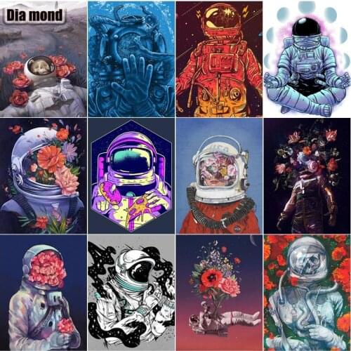 5D Diamond Painting Astronaut Full Round Space Landscape Diamond Embroidery Flower Mosaic DIY Cross Stitch Home Decoration