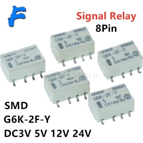5pcs SMD G6K-2F-Y Signal Relay 8PIN For Omron Relay DC 5V 10*6.5*5mm DC3V 5V 12V 24V