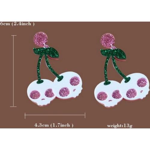 Halloween accessories horror funny pumpkin ghost demon earrings fun dripping oil skull ghost head cherry earrings