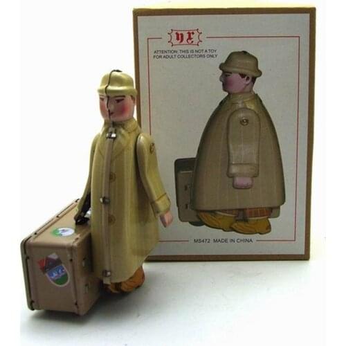 Antique Tin Toys Wind Up Toys Robots iron Metal Models for Children/Adult Home Decoration Metal Craft business trip man