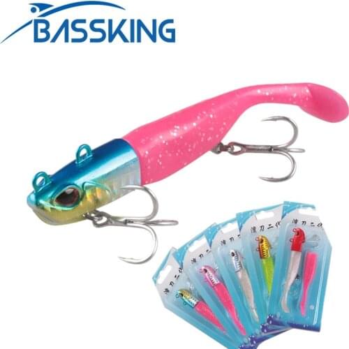 BASSKING JIG Head Soft Bait 30g 36g 46g 56g Fishing Lure With Spare Tail Isca Artificial Bait Pesca Fishing Wobbler Peche