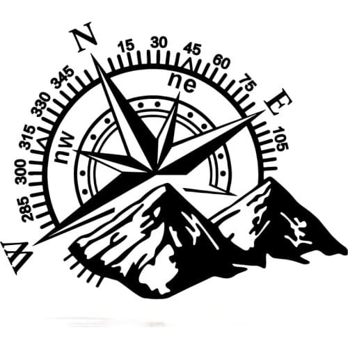 Large size mountain compass car stickers car window accessories Motorcycle decoration car supplies personalized Decal PVC