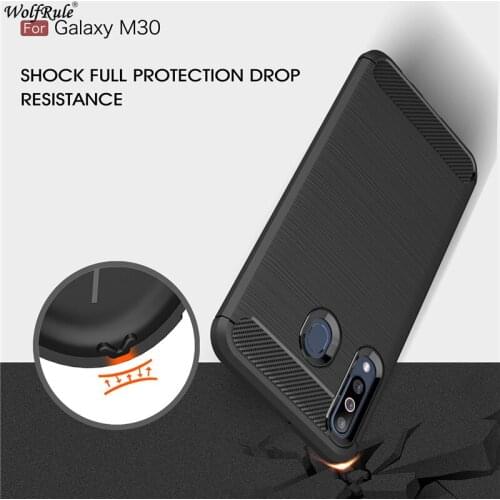 For Cover Samsung Galaxy M30 Case Fashion Carbon Fiber Case For Samsung Galaxy M30 Silicone Rubber Phone Case For Samsung M30