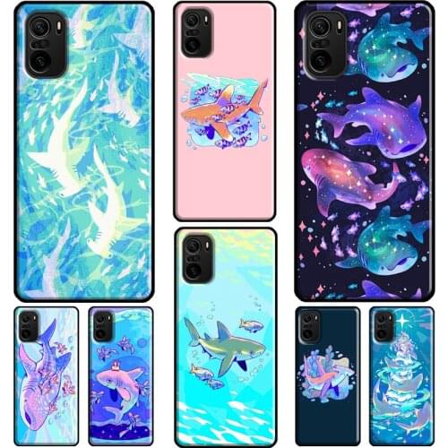 Cosmic Whale Shark Diva Ocean Case For Xiaomi Redmi Note 10 Pro Note 8 7 8T 9S 8A 9A 9C 9T K40 Note 9 Pro Phone Cover