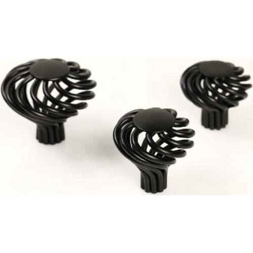 33mm black birdcage knobs black drawer knob pull bronze kitchen cabiner dresser cupboard door furniture decoration hardware