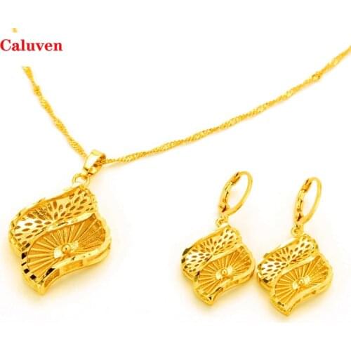 Ethiopian Eritrea Habesha Dubai Gold Color Jewelry Sets African Yellow Color Set for Women Wedding Gifts African Bride Jewelry
