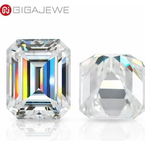 GIGAJEWE D Colour Excellent Emerald Cut Moissanite Loose Diamond Pass Tester Gems Stone For Jewelry making
