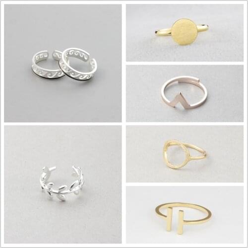 Fashion Geometric Rings for Women Adjustable Round Triangle Heartbeat Finger Ring Minimalist Jewelry blagues pour femme