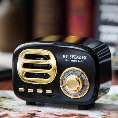 Mini Radio Shape Retro Bluetooth Speaker Support TF Card Wireless Sabwoofer Music Player For Outdoor Car Camping Home Gifts