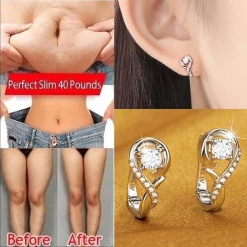 Fashion Magnetic Weight Loss Earrings 925 Sterling Silver Health Care Weight Loss Earrings Chakra Fat Burning Magnetic Jewelry