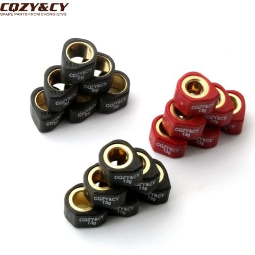 6PC Racing Roller Set Weight 18x14mm 9g 13g For Malaguti Ciak Master Eu3 125 150 200 Scooter Engine