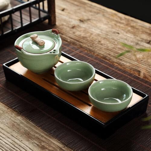 Portable Pot and Two Cups Set Brief Travel Kung Fu Teaware