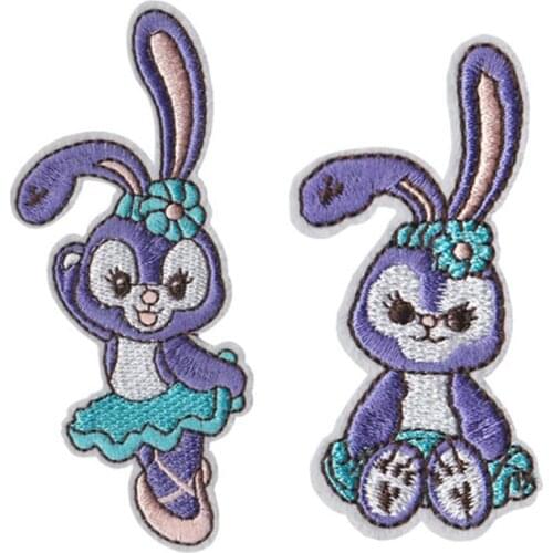 Disney StellaLou Patches for Kids Diy Stickers rabbit Iron on Clothes Heat Transfer Applique Embroidered Applications Clothing