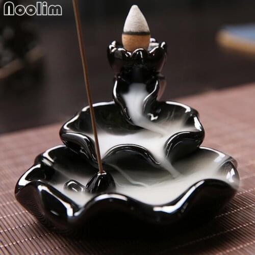 NOOLIM Creative Home Decor Backflow Stick Incense Burner Ceramic Censer Home Decoration Use In Home Teahouse