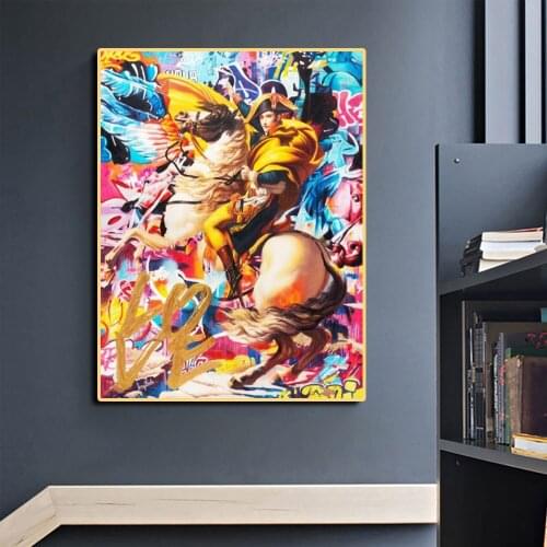 Nordic Home Decor France Napoleon Horse Portrait Printing Oil Painting Canvas Poster Wall Art for Living Room Decoration Cuadros
