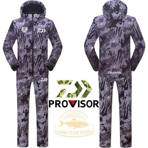 2020 New Daiwa Fishing Clothing Sets Men Windbreaker Camping Fishing Jacket Fishing Pants Winter Thick Fishing Clothes Warm Coat