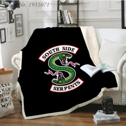 NEW Riverdale 3D Printed Fleece Blanket for Beds Thick Quilt Fashion Bedspread Sherpa Throw Blanket Adults Kids