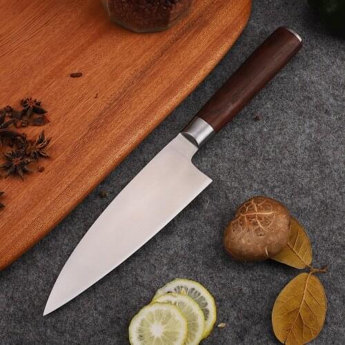 New Style 6.5 Inch 5CR13MOVStainlessSteel Blade Color Wooden Handle Sushi Fruit Watermelon Meat FIsh Cutter EDC Tool