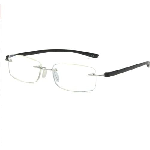 Bifocal Frameless Reading Glasses for Men and Women, Anti-blue Light, Reading Glasses, Diopter +100 + 150 +200 +300 +400 TR90