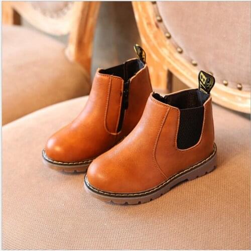 2020Fall Winter Childrens Shoes Boys Girls Winter Boots Childrens England Style Shoes Martin Boots Size 21-36