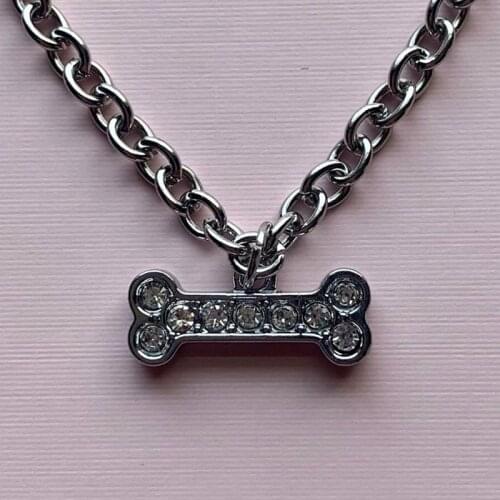 Goth Bone Crystal Choker Necklace for Women Metal Punk Hip Hop Fashion Charms Necklace Jewelry 90s Style Friendship Gifts 2021